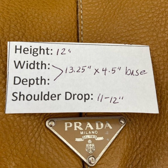 Prada Leather Shoulder Bag Caramel Mustard Brown - Picture 16 of 16